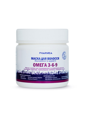 Омега 3-6-9 TM Pharmea для улучшения состояния сухих волос на основе Омега 3-6-9, протеинов пшеницы, лецитина, кератина, витамина Е
