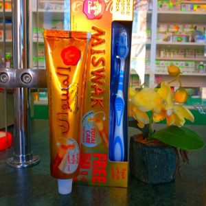Аюрведична зубна паста Miswak Gold + Щітка - комплексний догляд за здоров'ям зубів та ясен на основі екстракту дерева Арак