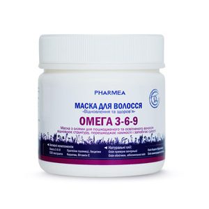 Купуйте маску для волосся Омега 3-6-9 TM Pharmea для покращення стану сухого волосся на основі Омега 3-6-9, протеїнів пшениці, лецитину, кератину, вітаміну Е